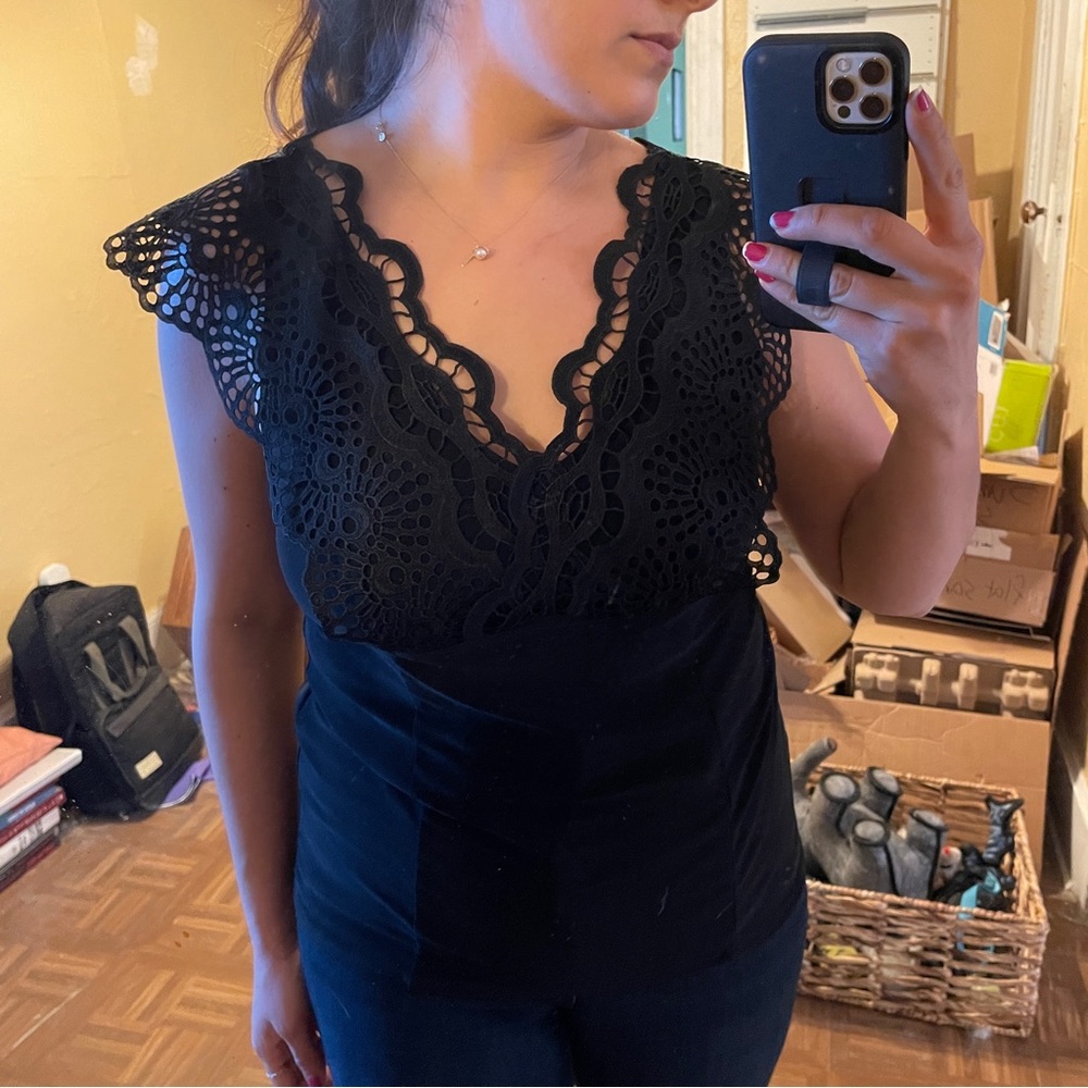 NWT White House Black Market black lace top